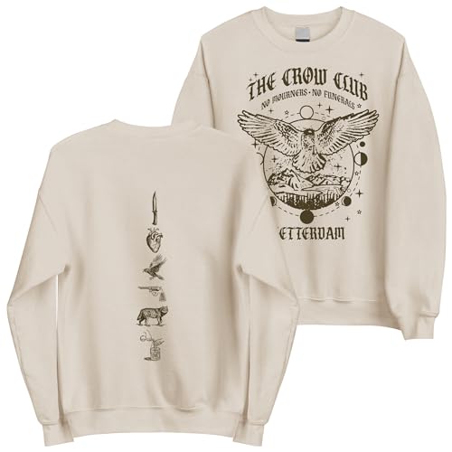 The Crow Club Vintage Ketterdam Sweatshirt - 2 Sides Graphic Six of Crows Bookish Bookworm Sweatshirt M Sand