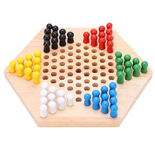Aramox Chinese Checkers juego de mesa de madera colorido miniatura 6