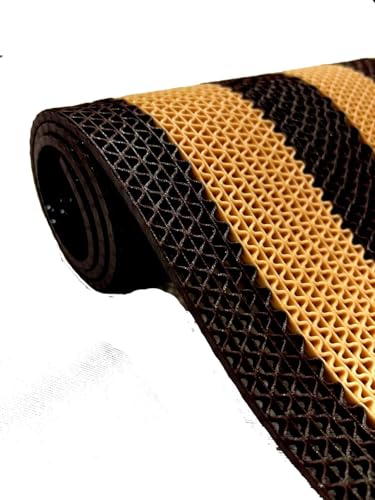 Image of Double Colour Anti Skid & Multipurpose /Bathroom Mat /Shower Mat /Carpet /Rugs /Rainmat /Swimming Pool Mat|Waterproof Doormat for Indoor /Outdoor Home Office Entrance| (Beige-Brown, 2x10Ft)