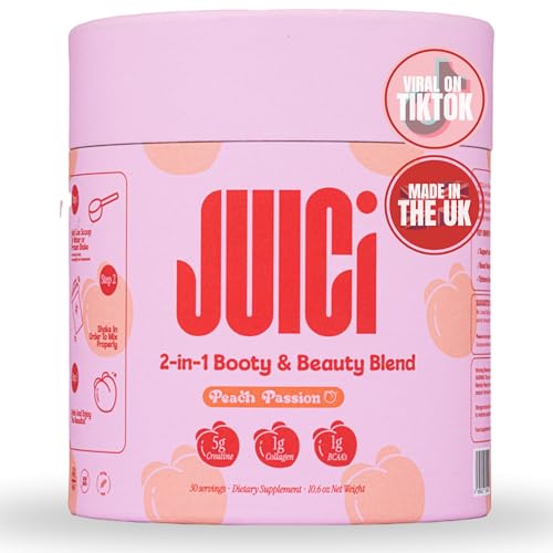 JUICi 2 in 1 Booty and Beauty Blend - Creatine Powder for Booty Growth Fit Toned Women, Creatine for Women & Collagen Supplements - Gym & Fitness Essentials