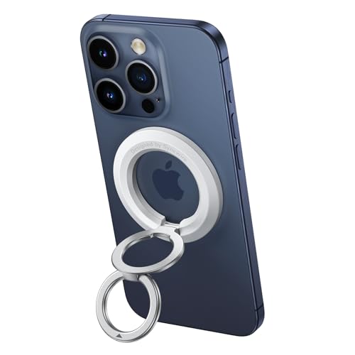 Syncwire Magnetic Phone Ring Holder, Portable Ring Holder for MagSafe, Magnetic Phone Grip,Powerful Magnet, Adjustable Phone Stand Compatible with iPhone 15/14/13/12, Samsung, Pixel&All Phones, White