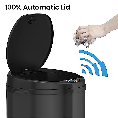 Caneca de basura negra iTouchless 8 gal con sensor miniatura 2