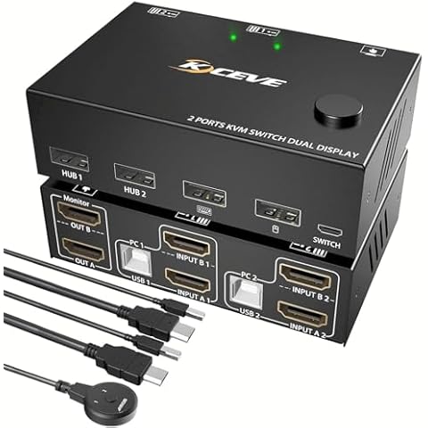 NAWEN KVM Switch 2 Monitors 2 Computers Cover