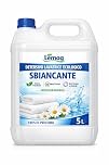 Detersivo Lavatrice Ecologico Biodegradabile 1L/5L – Senza Parabeni – Nickel Tested – Non Testato su Animali – Profumazioni Assortite – Lemag srl (5L, Sbiancante)