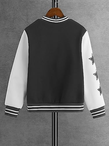 SOLY HUX Boy's Varsity Jacket Letter Star Print Long Sleeve Color Block Baseball Bomber Jacket Coat2