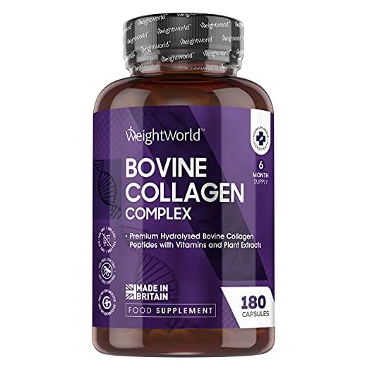 Nötkreatur Kollagen komplexa kapslar med biotin & vitamin-B komplex - 180 kapslar (6 månaders leverans) - Lämplig för huden, håret & naglarna. Naturligt tillägg med kollagenpeptider, Keto vänligt tillskott