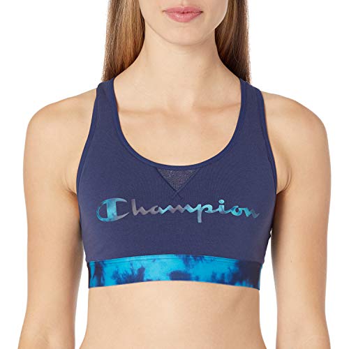 Champion Women's Sports Bra, Athletic Navy/Cloud Burst, M