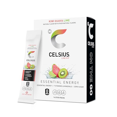 Image of CELSIUS On The Go Kiwi Guava Lime, Sugar Free Energy Drink Mix (14 Sticks per Pack)