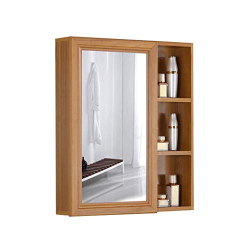 HSRG Wooden Bathroom Storage Cabinet, Wall Mount Bathroom Cabinet with Vanity Mirror for Bathroom, Dressing Room
