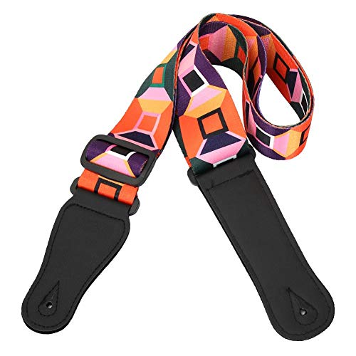 Correia de ombro de guitarra, confortável de usar fino artesanato Correia de guitarra elétrica, port
