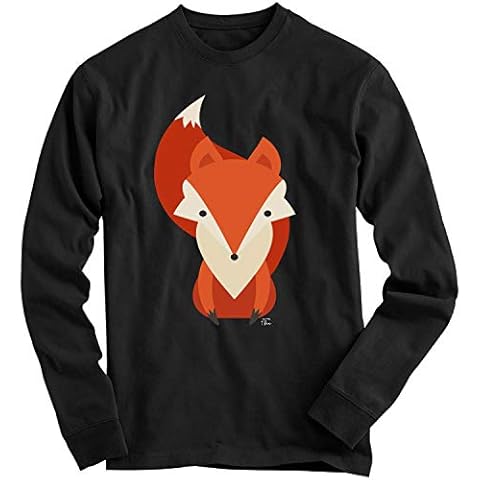 1Tee Boys Cartoon Geometric Fox Sweatshirt Jumper Black 12-14 Years Cover