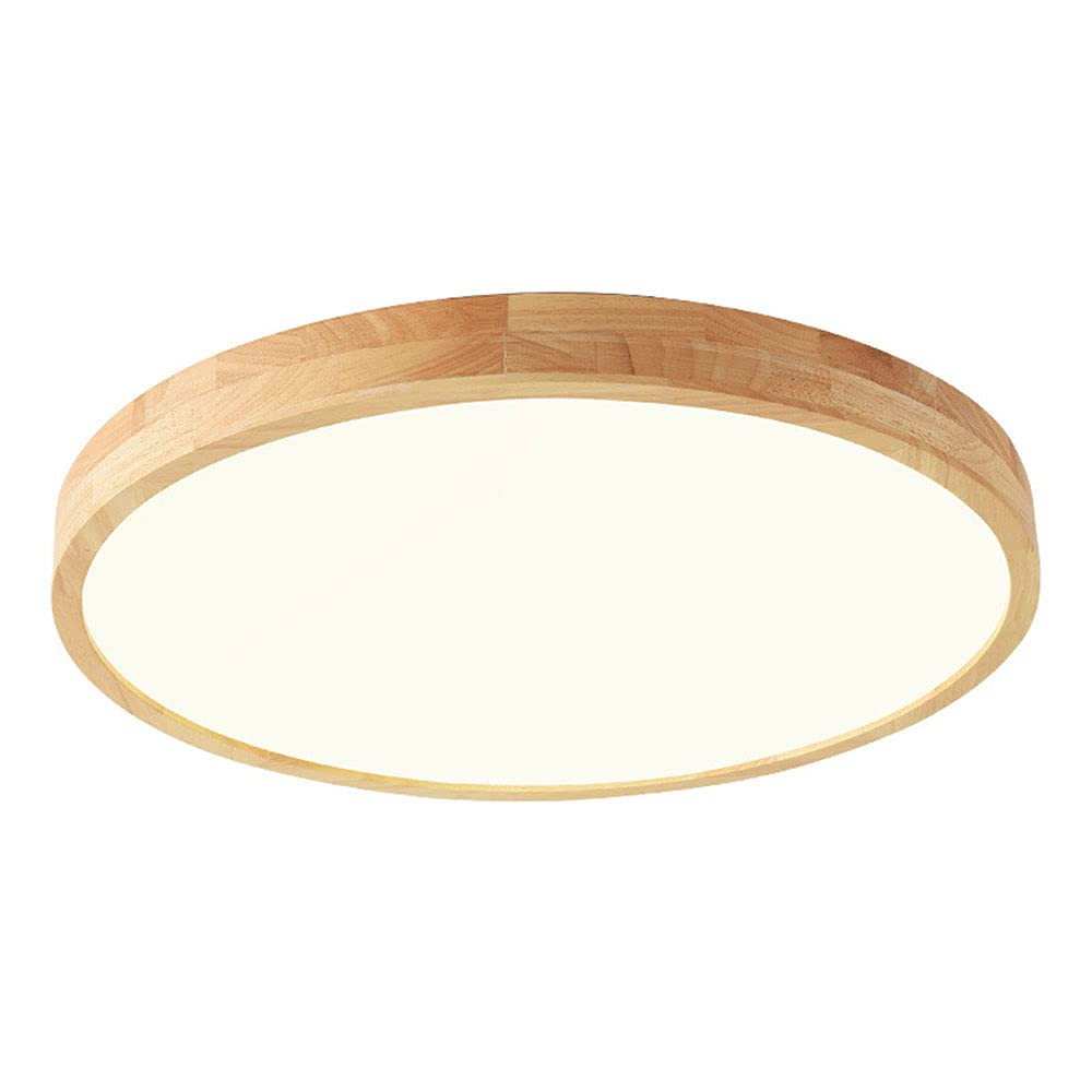 Plafonnier LED tricolore bois salon moderne et économie d'énergie
