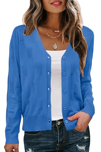 Image of Arach&Cloz Women's Soft Cropped Cardigan Casual Lightweight Shrug Sweater Tops