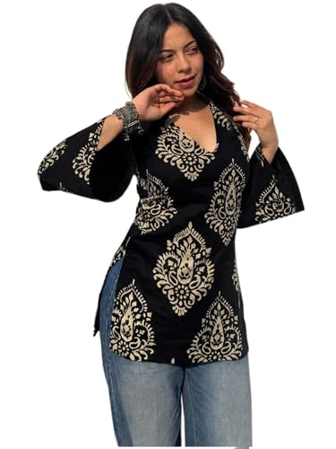 Image of ANNI Designer Cotton Short Kurti for Women | Stylish Kurti | Short Kurti Top | Casual Kurta for Women | Comfortable Cotton Kurtis for Womens