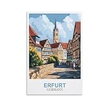 EPXZNM Vintage-Metallschild „Erfurt Germany“ – 