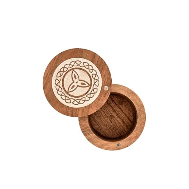 Kaizen Casa Spice Cellars Acacia Wood Salt & Spice Box With Swivel Cover For Kitchen, Perfect For Keeping Table Salt, Gourmet Salts, Herbs or Favorite Seasonings (3.5 x 3.5 x 2.5)