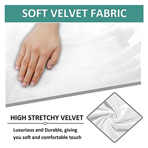 Velvet Recliner Sofa Covers 3 Seat, Stretch Sofa Covers For 3 Cushion Couch Recliner Chair Cover With Side Pockets Recliner Slipcover Chair Cover Soft Anti-Slip Furniture Protector ( Color : White ) #TOP2