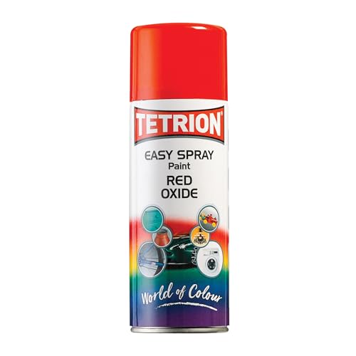 Image of Tetrion Easy Spray Paint Primer - Red Oxide Primer 400ml (Pack of 6) - Corrosion Inhbiting, Fast Drying Acrylic Spray for Metal, Wood, Plastic, Ceramic & More, Smooth Base Coat - Indoor & Outdoor Use, 13.5 Oz
