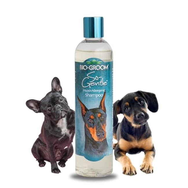 Bio-Groom So-Gentle Hypoallergenic Dog Shampoo - Tearless, Cat & Dog Bathing Supplies, Puppy Shampoo for Gentle Skin, Cruelty-Free, Made in USA, Tear-Free Dog Products - 12 fl oz 1-Pack-QvNGai7Q