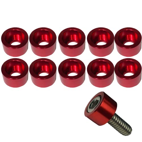 Red 5/16" Hex Allen Bolt Cups Engine Dressup Washers