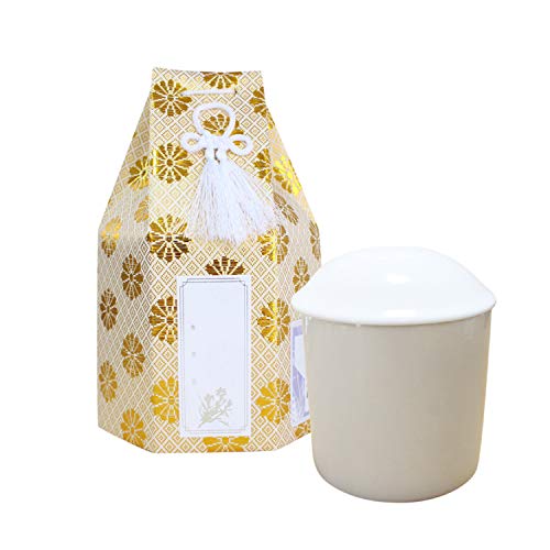 骨袋 覆い袋 白並骨壷セット 六角袋 広金 菊紋 3.5寸 骨壷カバー ペット供養 (ゴールド)