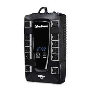 CyberPower AVRG900LCD Intelligent LCD UPS System, 900VA/480W, 12 Outlets, AVR, Compact