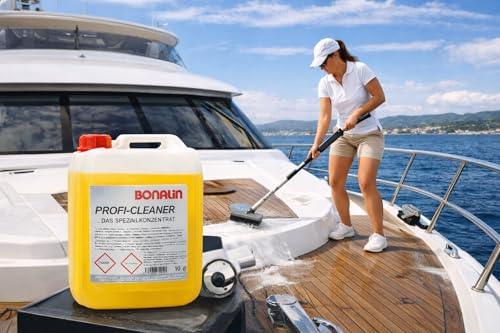 Bonalin Profi Cleaner Spezialkonzentrat 10 Liter – Hochwirksamer Universalreiniger für Caravan, Wohnmobil, Boot und Gewerbe, entfernt Regenstreifen, Fett, Teer und hartnäckige Verschmutzungen