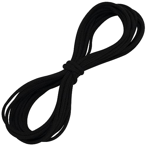 AERZETIX - C67819 - Cordone di decorazione 5 metri x 3mm - in cotone - colore nero