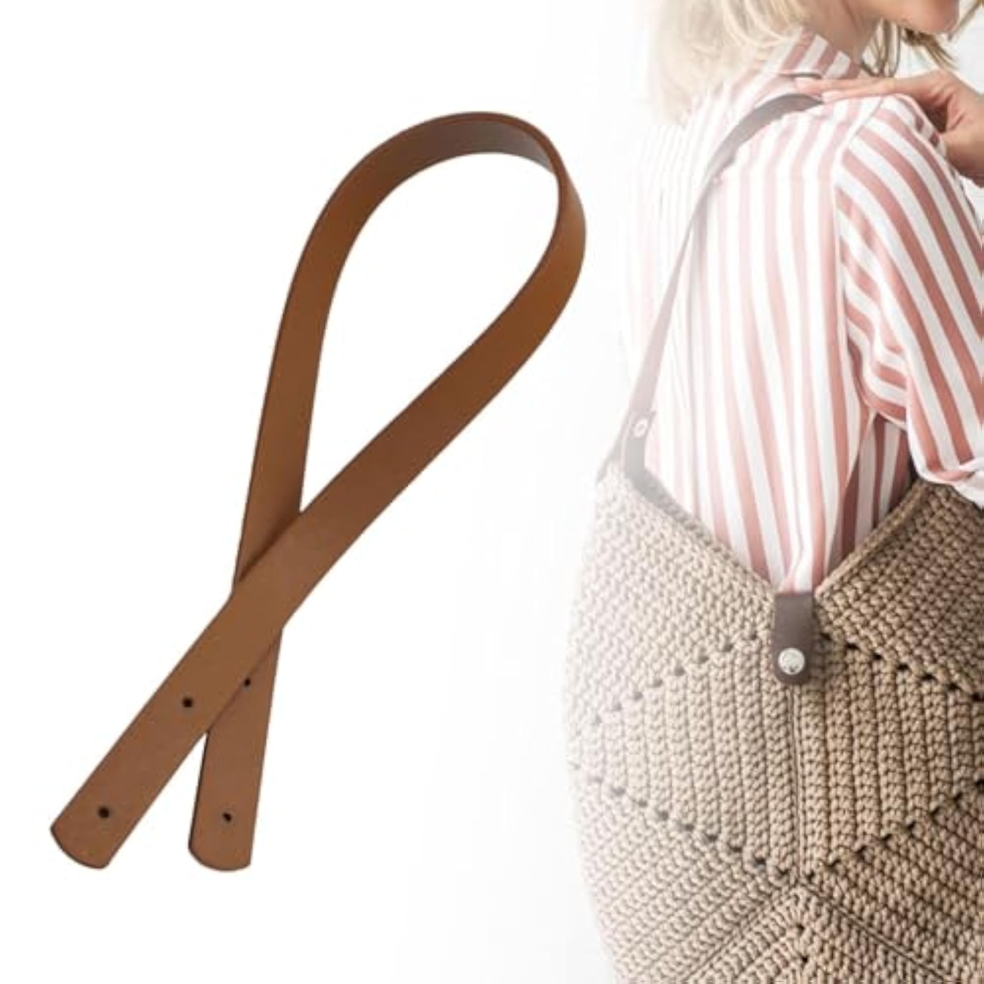 Simple Brown Tote Bag Strap for DIY Handbag Accessories