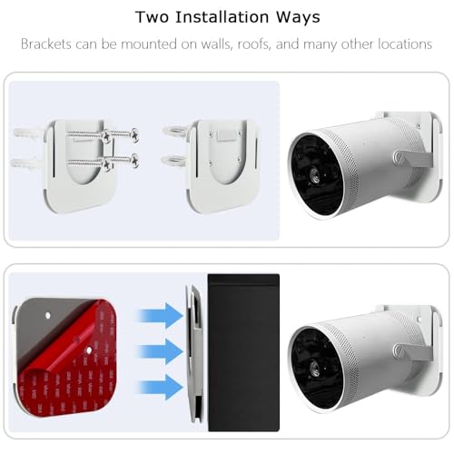 Image of Drill Free Wall Mount Compatible with Samsung Freestyle Projector Ceiling Mount, Freestyle 2 Accessories Steel Wall Mount Shelf (White)