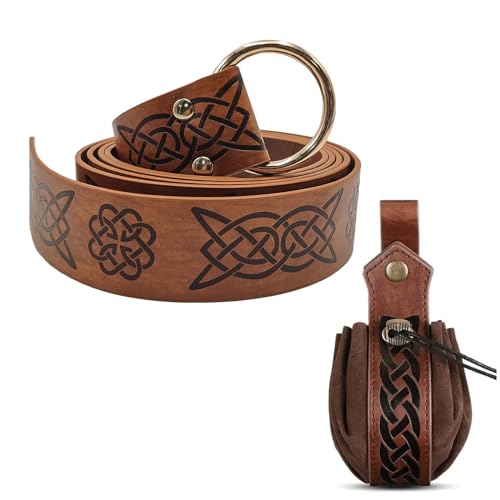 Cyni Vintage Medieval Embossing Waist Belt Bag For Men Women Cosplay Costume Waistbelt Party Props Waistband Bag For Horseman4