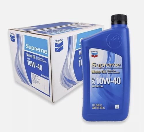 Chevron Supreme 10W-40 Conventional Motor Oil - 1 Quart, (Pack of 6)