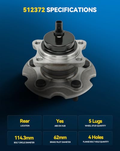 Image of PHILTOP 512372 x2 FWD Rear Wheel Bearing Hub Assembly for Toyota RAV4
