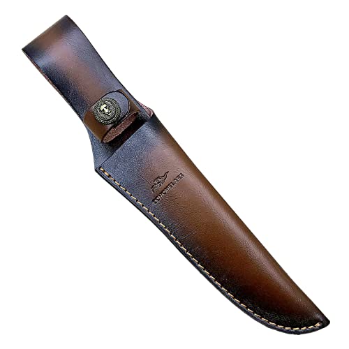 COHOMELARS Fixed Blade Knife Sheath Fits up to 8 Inch Blade,Leather Knife Sheaths Knife Holder Hunting Knife Sheath,Straight Sheath Brown