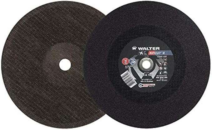 Walter 10A163 RIPCUT Cutoff Wheel [pack of 10] – 16 in. Abrasive Cutting Wheel for Steel – A-24-RIP Grit Abrasive for Stationary Cut Off Machines