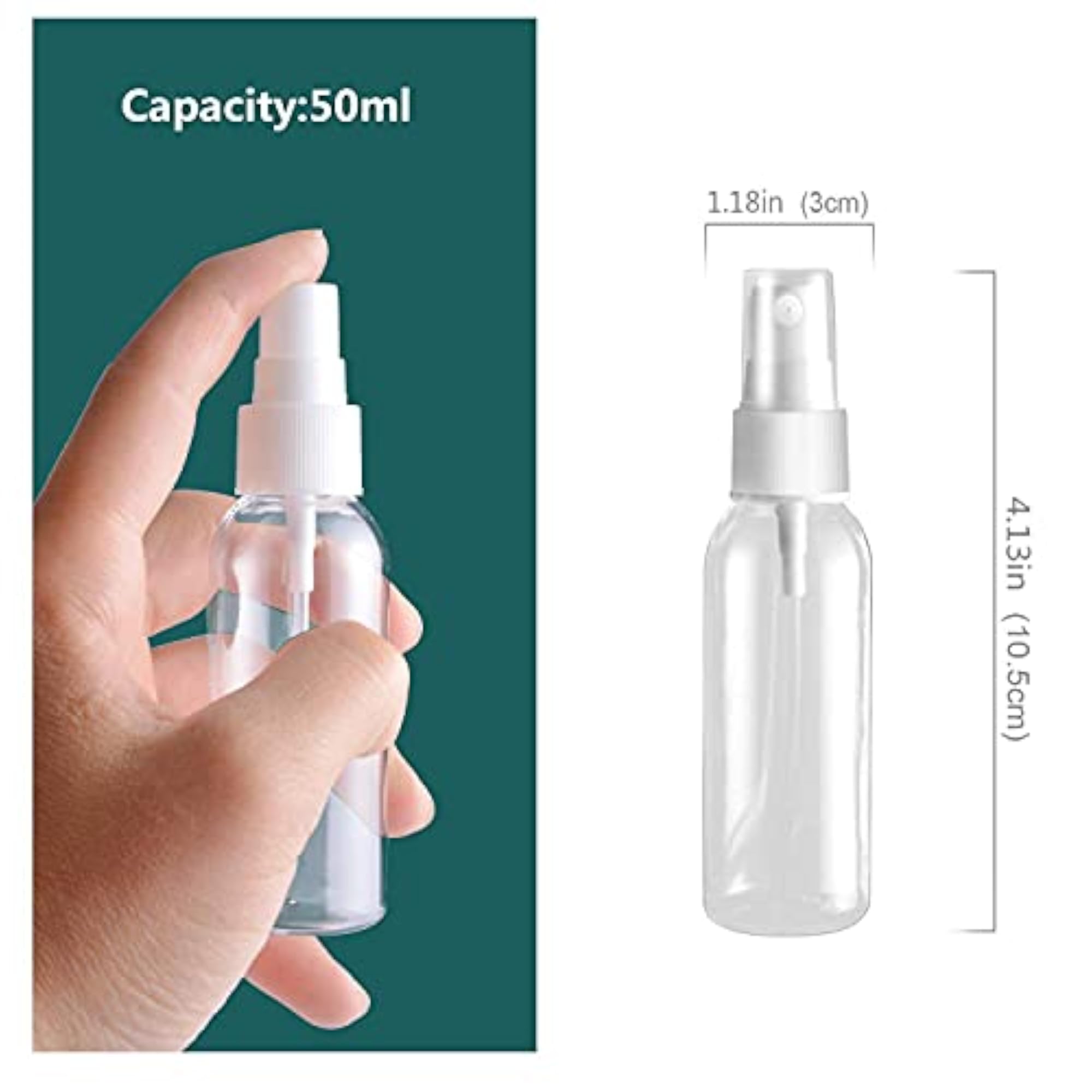 Ivaan - Travel Small Spray Bottles 4 Pack, 50ml