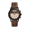 Fossil Men's 42mm Collider Stainless Steel and Leather Hybrid HR Smart Watch, Color: Black, Brown (Model: FTW7008)