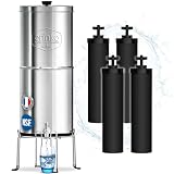 ORINKO Filtre à Eau par Gravité 8,5 L avec 4 Cartouches, Purificateur d'Eau avec Charbon Actif, Fontaine Filtrante pour Eau du Robinet, Eau de Pluie et Plus, Filtration Avancée