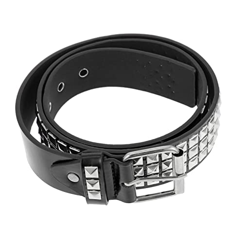 Punk Rivet Waist Belt for Men Stylish PU Leather Decorative Belt Square Studs Versatile Fashion Accessory for Casual and Formal Wear