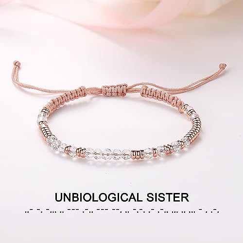 Btysun Morse Code Bracelets for Women Christmas Gift Stocking Stuffers for Teens Pink Braided Bracelets Inspirational Best Friend Birthday Gifts for Her High School Graduation Gifts for Her 2025 Mom Bracelet Jewelry