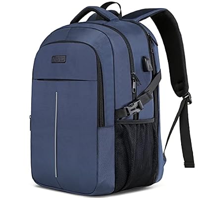Zaino per computer portatile 17,3 pollici, impermeabile, antifurto, business, viaggi, con porta USB, per scuola, uomo e donna, blu