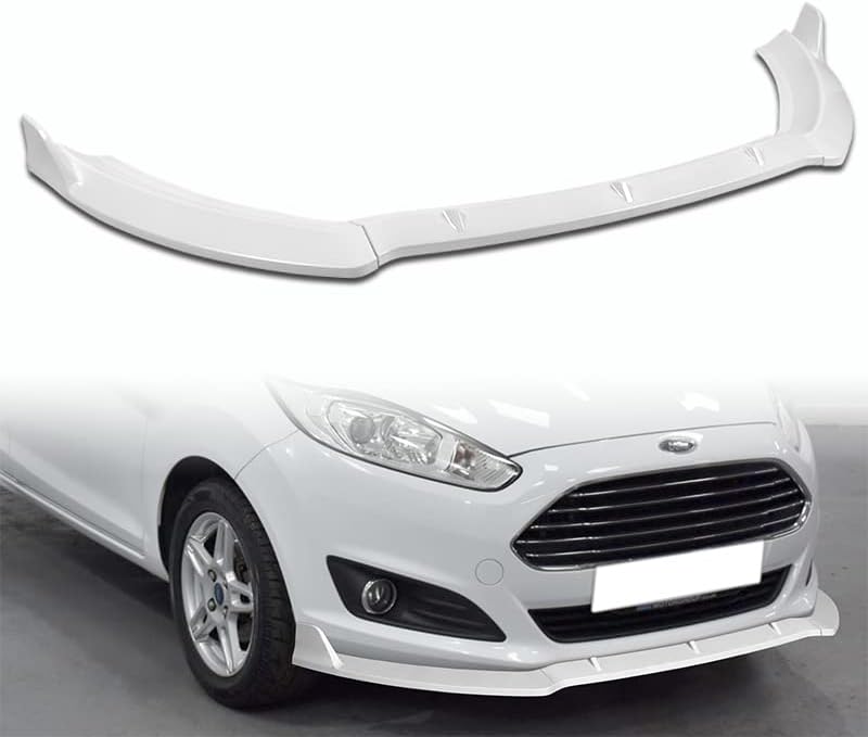 5pcs Combo Front Bumper Body Kit Lip + Side Skirt Extensions Diffuser Compatible with 2014-2019 Ford Fiesta 2015 2016 2017 2018 (Painted White)