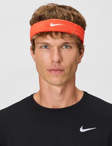 Image of NIKE Swoosh Classic Headband, Unisex - Team Orange /White, ONE Size