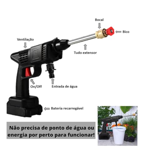 Lavadora De Alta Pressão Ferramenta de lavagem Lava Jato Sem Fio Recarregável Portátil Máquina Portá