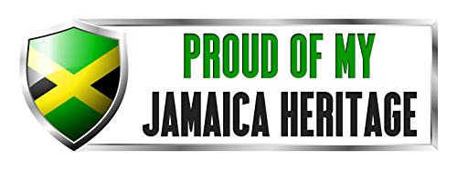 Makoroni - Proud of My Jamaica Heritage Jamaica Jamaican Country Nation Sticker Decal Car Laptop Wall Sticker Decal - 9"x3", #u19