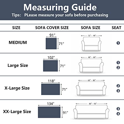 Meetsky Sofa Covers Couch Cover L Shape Sectional Couch Covers Sofa Slipcover For Reclining Couch 3 Seat Washable Soft Throws Cover Blankets Decorative For Living Room(X-Large: 71" X 118", Navy) #TOP6