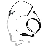 QiyuanLS Walkie Talkie Headset Microphone, Transparent Concealed Acoustic Tube Headphones with PTT Microphone, Compatible with All Cobra Micro Talk Two-Way Radios