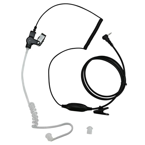 QiyuanLS Walkie Talkie Headset Microphone, Transparent Concealed Acoustic Tube Headphones with PTT Microphone, Compatible with All Cobra Micro Talk Two-Way Radios