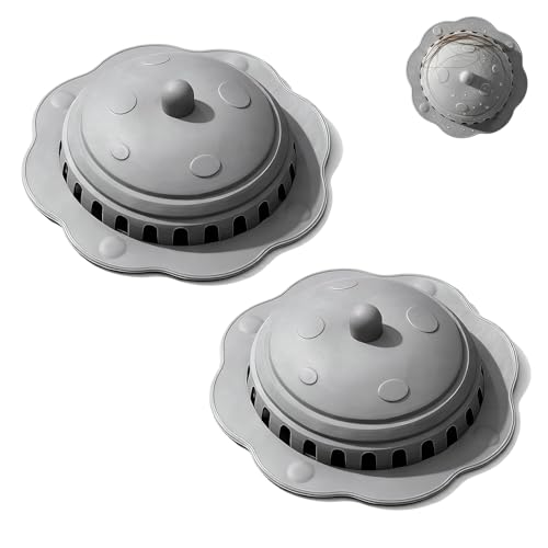 2Pcs Silicone Raccogli Capelli Doccia con Ventosa, Filtro per Capelli Protezione Scarico, Universale Filtro di Scarico Anti Capelli, Protezione Scarico Lavello,per Cucina,Vasca e Bagno
