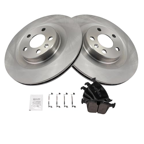 Image of TRQ Rear Brake Pad and Rotor Set Ceramic Vented Rotors 320mm Compatible with 2019-2020 Volvo S60 V60 XC60 XC90